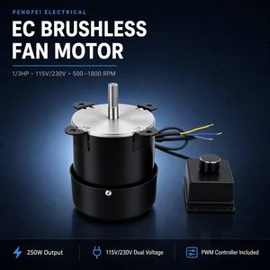 เครื่องฟอกอากาศ ระบบระบายอากาศ HVAC อุตสาหกรรม มอเตอร์ไร้แปรงถ่าน DC 300W AC110V/220V 3550RPM หมุนตามเข็มนาฬิกา สำหรับมาตรฐานประสิทธิภาพ IE4 IP55 พัดลม EC - Product Image 1