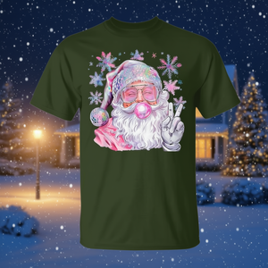 Camiseta Disco Santa Bubblegum Snow Christmas para mujeres y niñas, regalo navideño - Product Image 3