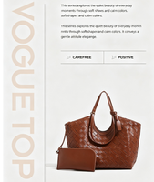 Nouveauté Sac fourre-tout haut de gamme tissé à la main résistant à l'eau pour femme, grande capacité, mode automne, polyvalent, porté épaule
