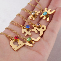 Collier pendentif de haute qualité, bijoux en acier inoxydable tendance, collier en pierre multicolore significatif du zodiaque, cadeaux pour femmes