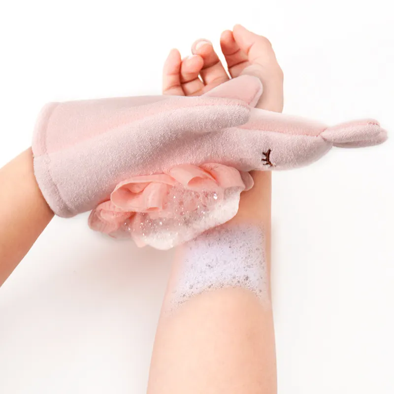 Peeling Bade handschuhe Dusch wäscher und Badeset für sanfte Hautpflege