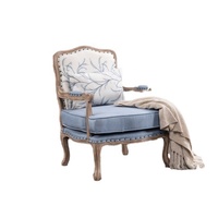 AH-1011, chaise de salle à manger rembourrée vintage salon canapé simple en bois français chaise de loisirs sculptée en bois américain Europe