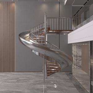 滑梯式内楼梯 棕色大理石楼梯 花岗岩楼梯 大理石螺旋楼梯 室内玻璃楼梯 玻璃螺旋楼梯 - Product Image 3