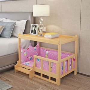 Wooden Dog <b>Bed</b> Bunk Pet <b>Bed</b> Small Dog Teddy Indoor Kennel Rectangle Four Seasons Hand Wash Polyester Fiber Fill - Product Image 4