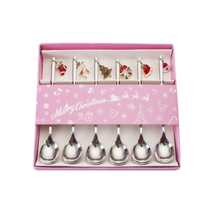 SYLWAN OEM Unique New Year 2021 Metal Spoons Xmas Party Christmas gift decoration Kitchen utensils creative supplies spoon set