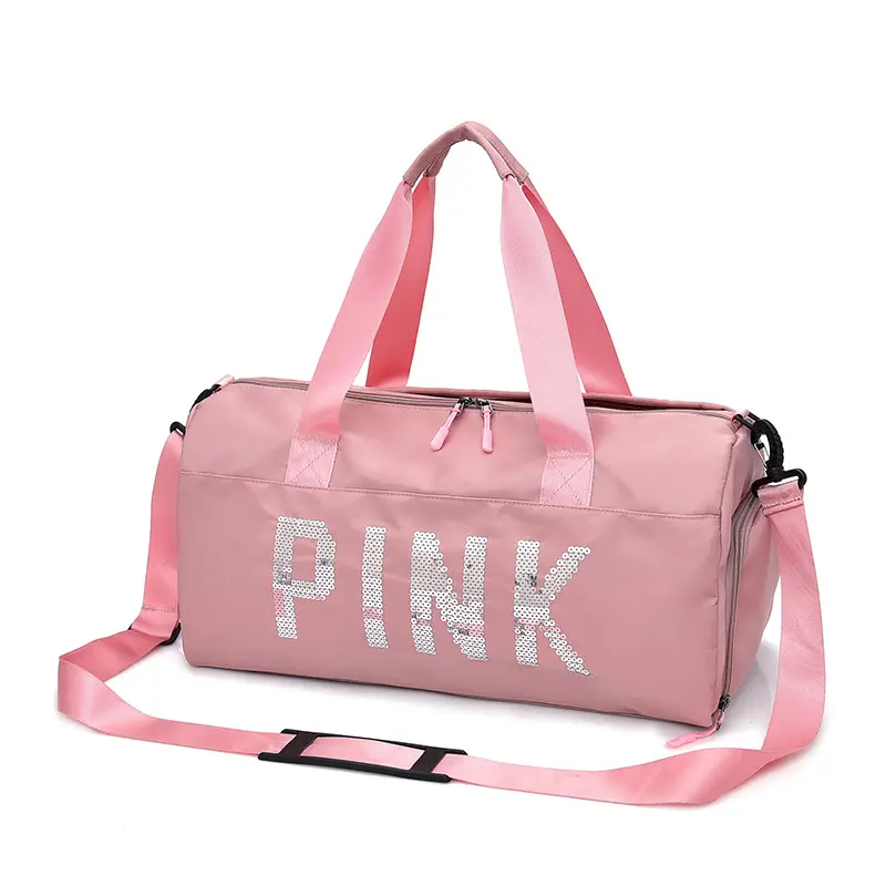 High Quality Large Capacity Pink Travel Bag Waterproof Gym Sport Bag Outdoor Duffel Handbag Classic Travelling Bag
