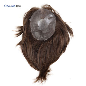 Système de perruque longue pour hommes en cheveux humains européens, base en PU fine et respirante, toupet pour coiffures longues - Product Image 6