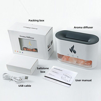 Humidificateur d'air électrique ultrasonique USB 250 ml, diffuseur d'arômes à flamme 7 couleurs, diffuseur d'huiles essentielles