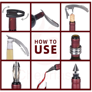 Đám Cưới 5 Pcs Rượu Vang Corkscrew Kit Rượu Vang Công Cụ Phụ Kiện Quà Tặng Thiết Lập Opener Nút Pourer Rượu Vang Phụ Kiện Quà Tặng Thiết Lập Cho Sinh Nhật - Product Image 5