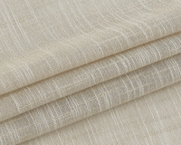Rideaux en lin transparent sur mesure à œillets, jacquard écologique avec motif imprimé intégré, à ouverture bipartite gauche/droite