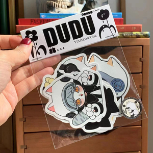 Özel yüksek kaliteli holografik kırık nokta kalıp kesim zanaat Anime Q versiyonu sevimli su geçirmez vinil çıkartmalar toptan