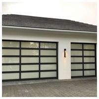 Porte de garage à enroulement moderne personnalisée en alliage d'aluminium à vue complète avec grille encastrée de sécurité