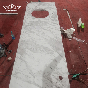 Plans de travail et dessus de vanité en marbre blanc Volakas poli Goldtop Stone OEM, populaires pour hôtels et salles de bain résidentielles - Product Image 4