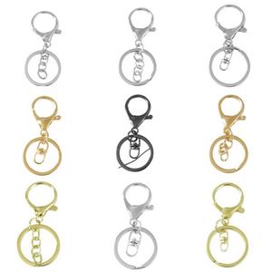 WSY707 Porte-clés en alliage de zinc et acier inoxydable de haute qualité, ensemble de trois pièces, pendentif DIY, plaqué or, argent, chaîne rotative - Product Image 2