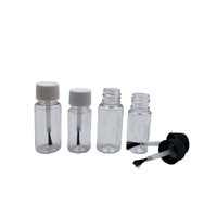 Flacons de vernis à ongles en plastique PET vides de 20 ml, avec bouchon blanc/noir, contenants cosmétiques, échantillons liquides, impression sérigraphique