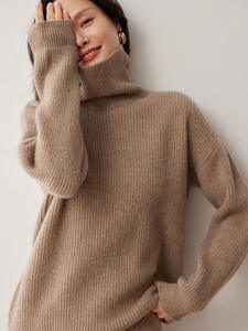 2025 הסוודר קשמיר נשים באיכות גבוהה סוודרים צבע מוצק הצוואר הצב חם מזדמן קשמיר - Product Image 2