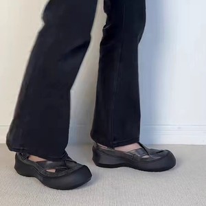 Nouvelles sandales d'été pour femme en peau de mouton, à plateforme et bout fermé, style décontracté sportif, chaussures romaines polyvalentes, best-seller, type escarpins à bride. - Product Image 3