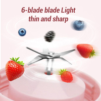 Mini Blender Bouteille Électrique Personnel USB Rechargeable 6 Lames pour Jus de Fruits, Mixeur Extracteur de Jus Portable