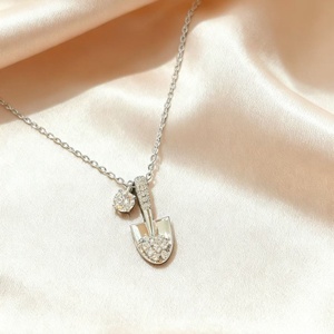 Collar con Colgante de <span class=keywords><strong>Pala</strong></span> de Plata de Ley S925 Brillante, Directo de Fábrica SPJ, Joyería de Lujo Minimalista y Única para <span class=keywords><strong>Mujer</strong></span> - Product Image 6