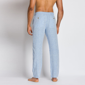 Custom High Waist <strong>Trousers</strong> Casual Outdoor Cotton <strong>Linen</strong> <strong>White</strong> Pants <strong>Men</strong> 100% <strong>Linen</strong> - Product Image 5