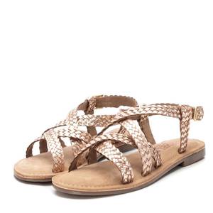 Sandalias Planas para Mujer Carmela, Doradas 161648, con Correa Tejida, Estilo Veraniego - Product Image 4