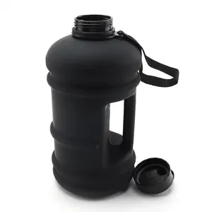 شعار مخصص-L كبير شفاف بلاستيك PETG زجاجة مياه رياضية إبريق صالة ألعاب رياضية كانتين خالي من مادة BPA مانعة للتسرب للياقة البدنية زجاجات جالون إبريق