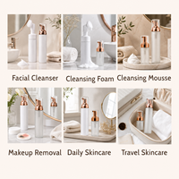Bouteille pompe moussante en PET OEM ODM 30ml 50ml 80ml 100ml avec distributeur à brosse en silicone pour nettoyant visage et savon