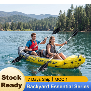 Kayak <span class=keywords><strong>de</strong></span> pêche gonflable INTEX pour 2 personnes, double pagaie, PVC <span class=keywords><strong>de</strong></span> 0,75 mm d'épaisseur, bateau gonflable <span class=keywords><strong>de</strong></span> 3,1 à 4 m, bateau gonflable en PVC, cadeau - Product Image 1