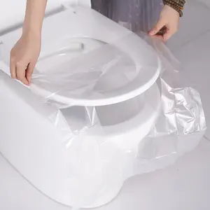 10 30 50 pcs Pack Disposable PE Clear Transparent Plastic Bag Toilet Seat Cover for Toilet Seat