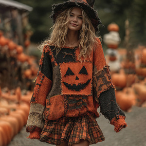 Unique Street-style <strong>Women's</strong> Casual Pullover <strong>Halloween</strong> Autumn/winter Festive Warm Knit <strong>Jumper</strong> <strong>Women's</strong> Knitwear - Product Image 5