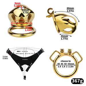 Jaula de Castidad Dorada FRRK Chaste Lock, Dispositivo de Castidad Masculino, Cinturón de Castidad, Accesorios y Equipo de Bondage para Parejas, Jaula para Pene, Juguetes para Adultos - Product Image 5