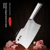 Nouveau couteau de chef multifonctionnel en acier inoxydable de 18 cm avec manche en bois, pour trancher, hacher les os, couper les légumes, ensemble de couteaux de cuisine
