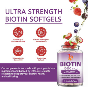 Suplementos Herbales Naturales de Marca Privada, Cápsulas Blandas de Biotina para Fortalecer las Cutículas de las Uñas, Cápsulas Blandas Dietéticas con Biotina - Product Image 4