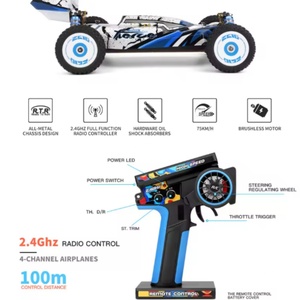 WLtoys 1/12 124017 Coche RC de 75KM/H, sin Escobillas, Metálico, 4WD, Eléctrico, de Alta Velocidad, para Derrapes, Control Remoto de 2.4G y 4 Canales, Alcance de 80M, para Expertos - Product Image 5