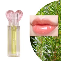 Huile à lèvres en marque privée, emballage en forme de cœur, vente en gros, tubes de gloss à lèvres personnalisés, gloss à lèvres rose, huile à lèvres brillante à haute pigmentation