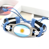 233 pays/régions peuvent personnaliser les drapeaux nationaux, les promotions de la fête nationale, les cadeaux de bracelet en cuir à breloques rondes