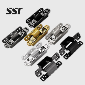 บานพับเหล็กกล้าคาร์บอนปรับได้ 3 มิติ ShingStar สำหรับประตูแบบซ่อน มุมเปิด 180 องศา ความหนา 3 มม./2 มม. - Product Image 1