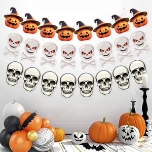 Bandera <span class=keywords><strong>de</strong></span> Halloween personalizada, adorno <span class=keywords><strong>de</strong></span> papel para eventos, accesorios <span class=keywords><strong>de</strong></span> Halloween, pancarta <span class=keywords><strong>de</strong></span> papel, dibujos animados, calabaza, globo ocular, sombrero <span class=keywords><strong>de</strong></span> bruja, patrón <span class=keywords><strong>de</strong></span> decoración - Product Image 1