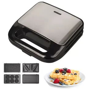 Aifa 3 in 1 sandviç makinesi waffle sandviç yumurta topu plaka değiştirilebilir ticari waffle makineleri sandviç makinesi pembe renk