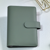 Carnet à anneaux A5 A6 en cuir PU argenté, rechargeable, avec organiseur de budget et de trésorerie, journal et carnet de notes, classeur à 6 anneaux