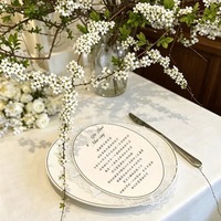 Carte de numéro de table personnalisée ovale avec bordure en dentelle, chiffres personnalisés pour la décoration de table de mariage