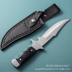 Couteau à lame fixe Full Tang pour dropshipping Shopify, 5 mm d'épaisseur, en acier inoxydable, couteau tactique de survie pour le camping, manche en bois importé - Product Image 3