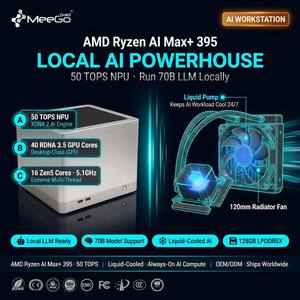<span class=keywords><strong>Mini</strong></span> <span class=keywords><strong>PC</strong></span> AMD Ryzen AI Max+ 395 avec refroidissement liquide, 128 Go de LPDDR5X, SSD de 2 To, Radeon 8060S, 126 TOPS, Wi-Fi 7, station de travail IA, Windows 11 Pro - Product Image 1