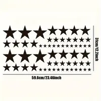 Ensemble d'autocollants en vinyle Pentagram Racing, 60 pièces, pour carrosserie et portes de voiture, style compétition sportif, autocollants en PVC faciles à coller