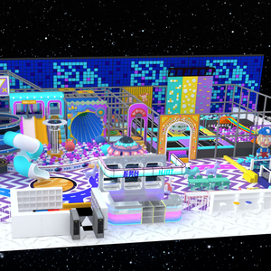 Équipement d'amusement intérieur série Espace, matériaux en fibre de verre et PVC, comprend un grand toboggan, un trampoline, une aire de jeux souple et du sable - Product Image 4