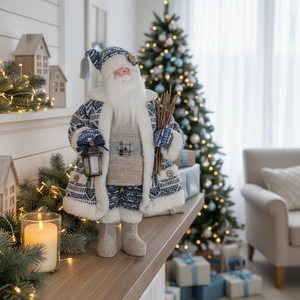 Nouveaux produits à succès, figurines de Père Noël vintage bleu foncé pour l'extérieur, Noël - Product Image 1