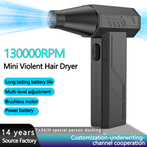 Sèche-cheveux violent à air comprimé 130000 tr/min, fonctionne sur batterie, réglage multi-niveaux, moteur sans balais - Product Image 1
