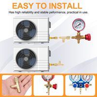 Adaptateur en T à raccord rapide avec noyau de valve en laiton 1/4 pouce SAE, structure robuste pour R22 R12 R134