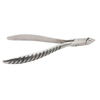 Pince à cuticules en acier inoxydable pour nail art, manche antidérapant, lame incurvée et tranchante, pour l'exfoliation des peaux mortes et le soin des ongles