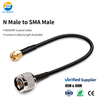 Kabel Koaksial RF RG58 Solid N Male Ke S M A Male 50 Ohm, Tipis, Kokoh, Dengan Port Shim Slot Untuk Pengontrol Industri